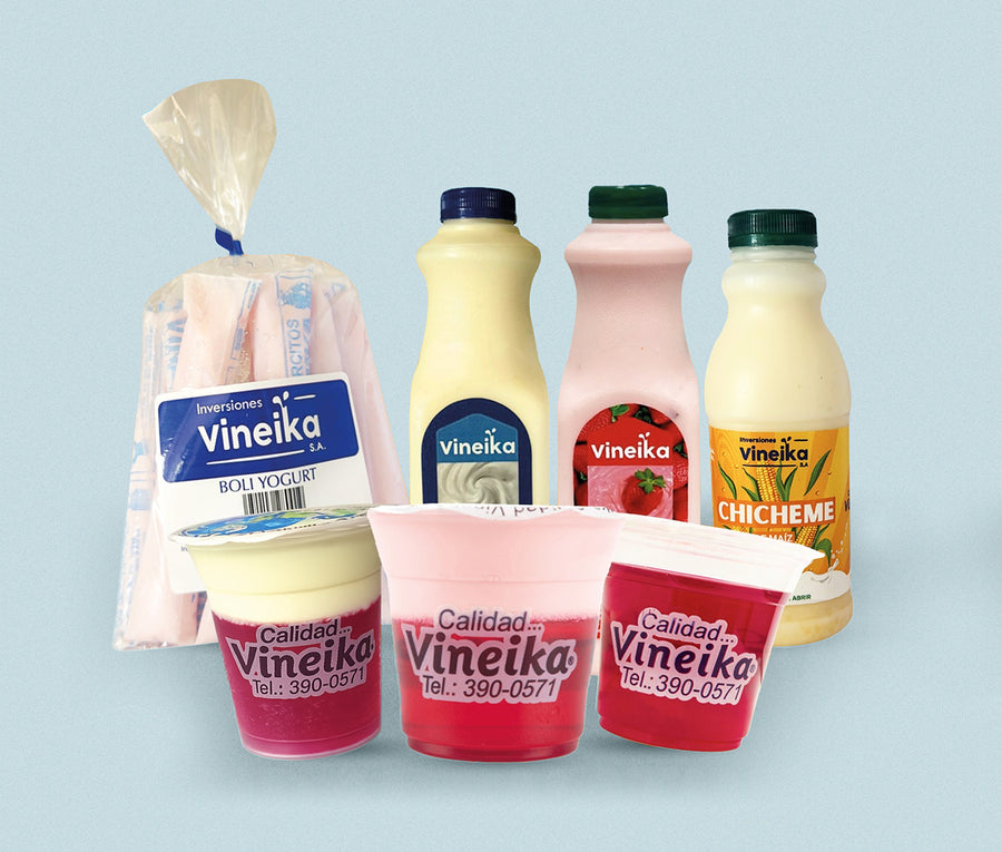 Vineika yogurt products and the coordinated packaging and ingredient solution